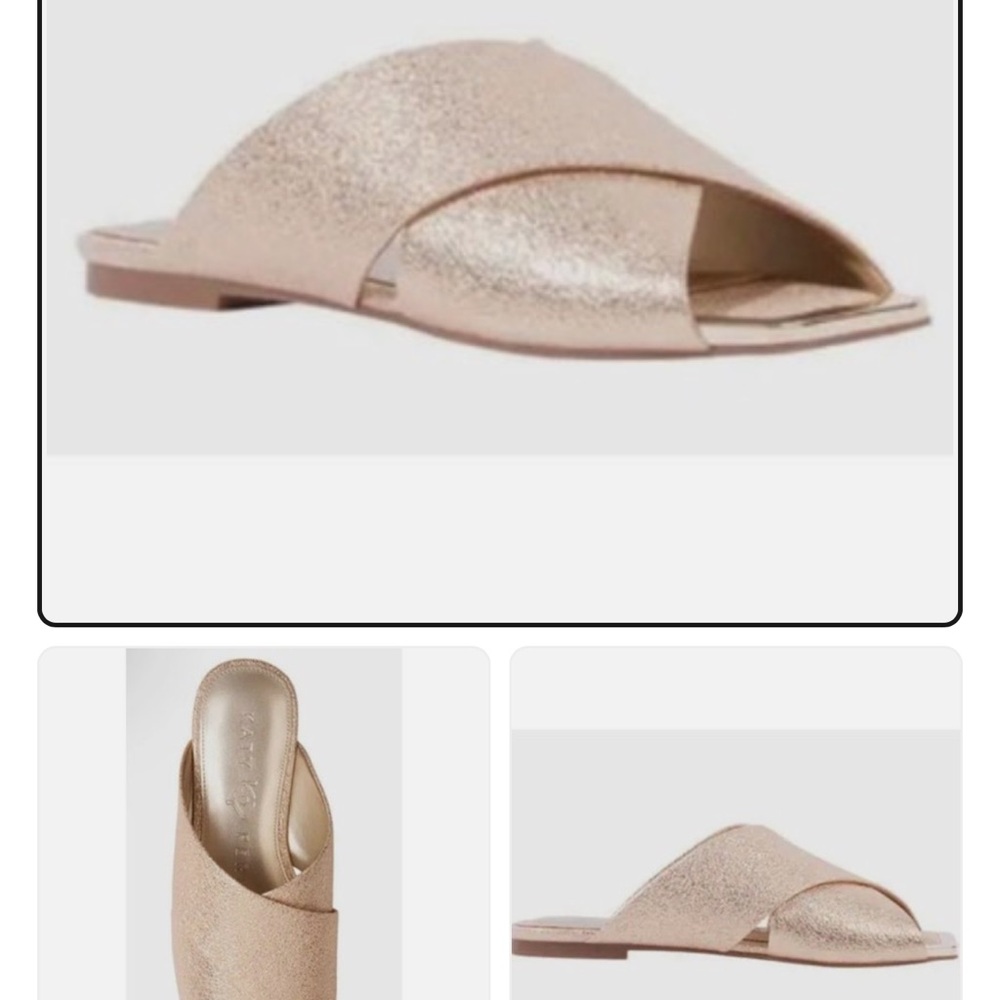 Katy Perry Collections Shimmering Gold Slide Sandals